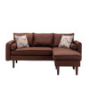 Lilola Home Mia Brown Sectional Sofa Chaise with USB Charger & Pillows 89628BN