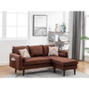 Lilola Home Mia Brown Sectional Sofa Chaise with USB Charger & Pillows 89628BN