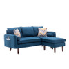 Lilola Home Mia Blue Sectional Sofa Chaise with USB Charger & Pillows 89628BU