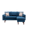 Lilola Home Mia Blue Sectional Sofa Chaise with USB Charger & Pillows 89628BU