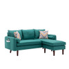 Lilola Home Mia Green Sectional Sofa Chaise with USB Charger & Pillows 89628GN
