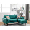 Lilola Home Mia Green Sectional Sofa Chaise with USB Charger & Pillows 89628GN