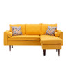 Lilola Home Mia Yellow Sectional Sofa Chaise with USB Charger & Pillows 89628YW