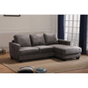 Lilola Home Caleb Gray Fabric Sectional Sofa Chaise with USB Charger and Tablet Pocket 89625