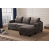 Lilola Home Caleb Gray Fabric Sectional Sofa Chaise with USB Charger and Tablet Pocket 89625