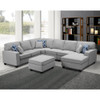 Lilola Home Willowleaf Light Gray Linen 7Pc Modular L-Shape Sectional Sofa Chaise and Ottoman 89120-1