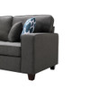 Lilola Home Willowleaf Dark Gray Linen 7Pc Modular Sectional Sofa Chaise and Ottoman 89122-1