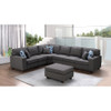 Lilola Home Casanova Dark Gray Linen 7Pc Modular Sectional Sofa and Ottoman 89122-2