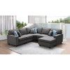 Lilola Home Sonoma Dark Gray Linen 6Pc Modular Sectional Sofa and Ottoman 89122-3