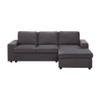 Lilola Home Newlyn Sofa with Reversible Chaise in Dark Gray Linen 81801-1