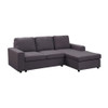 Lilola Home Newlyn Sofa with Reversible Chaise in Dark Gray Linen 81801-1