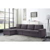 Lilola Home Dunlin Sofa with Reversible Chaise in Dark Gray Linen 81801-2