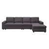 Lilola Home Dunlin Sofa with Reversible Chaise in Dark Gray Linen 81801-2