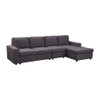 Lilola Home Dunlin Sofa with Reversible Chaise in Dark Gray Linen 81801-2