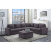 Lilola Home Bayside Modular Sectional Sofa with Ottoman in Dark Gray Linen 81801-3