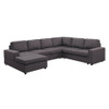 Lilola Home Warren Sectional Sofa with Reversible Chaise in Dark Gray Linen 81801-4