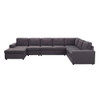 Lilola Home Tifton Modular Sectional Sofa with Reversible Chaise in Dark Gray Linen 81801-5