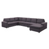 Lilola Home Tifton Modular Sectional Sofa with Reversible Chaise in Dark Gray Linen 81801-5