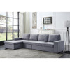 Lilola Home Dunlin Light Gray Linen Reversible Modular Sectional Sofa Chaise 81802-2