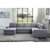 Lilola Home Warren Light Gray Linen 6 Seat Reversible Modular Sectional Sofa Chaise 81802-4