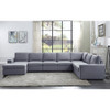 Lilola Home Tifton Light Gray Linen 7 Seat Reversible Modular Sectional Sofa Chaise 81802-5