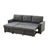 Lilola Home Lucca Dark Gray Linen Reversible Sleeper Sectional Sofa with Storage Chaise 81342