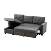 Lilola Home Lucca Dark Gray Linen Reversible Sleeper Sectional Sofa with Storage Chaise 81342