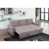 Lilola Home Ashlyn Light Gray Reversible Sleeper Sectional Sofa with Storage Chaise, USB Charging Ports and Pocket 81380