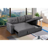 Lilola Home Ashlyn Dark Gray Reversible Sleeper Sectional Sofa with Storage Chaise, USB Charging Ports and Pocket 81382