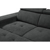 Lilola Home Henrik Dark Gray Sleeper Sectional Sofa with Storage Ottoman and 2 Stools 89130