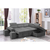 Lilola Home Henrik Light Gray Sleeper Sectional Sofa with Storage Ottoman and 2 Stools 89135