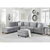 Lilola Home Zelmira Gray Velvet 7Pc Modular Sectional Sofa 88019-1