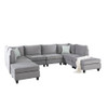 Lilola Home Zelmira Gray Velvet 8Pc Modular Sectional Sofa 88019-3