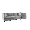 Lilola Home Zelmira Gray Velvet 8Pc Modular Sectional Sofa 88019-3