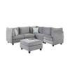 Lilola Home Zelmira Gray Velvet 6Pc Modular Sectional Sofa 88019-4