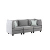 Lilola Home Zelmira Gray Velvet 6Pc Modular Sectional Sofa 88019-4