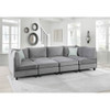 Lilola Home Simona Gray Velvet 8Pc Modular Sectional Sofa 88019-5