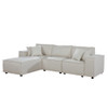 Lilola Home Harvey Sofa with Reversible Chaise in Beige Linen 89116-1