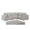 Lilola Home Melrose Modular Sectional Sofa with Ottoman in Beige Linen 89116-4