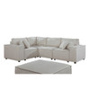 Lilola Home Melrose Modular Sectional Sofa with Ottoman in Beige Linen 89116-4