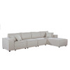 Lilola Home Ermont Sofa with Reversible Chaise in Beige Linen 89116-5