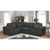 Lilola Home Melrose Modular Sectional Sofa with Ottoman in Dark Gray Linen 89117-4