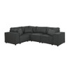 Lilola Home Melrose Modular Sectional Sofa with Ottoman in Dark Gray Linen 89117-4