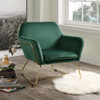 Lilola Home Keira Green Velvet Accent Chair with Metal Base 88877