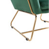 Lilola Home Keira Green Velvet Accent Chair with Metal Base 88877