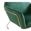 Lilola Home Keira Green Velvet Accent Chair with Metal Base 88877