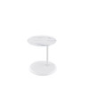 Lilola Home Orbit End Table with Height Adjustable White Marble Textured Top 98020