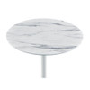 Lilola Home Orbit End Table with Height Adjustable White Marble Textured Top 98020