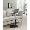 Lilola Home Orbit End Table with Height Adjustable Gray Marble Textured Top 98022