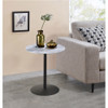 Lilola Home Circa End Table with Gray Marble Textured Top  98025
